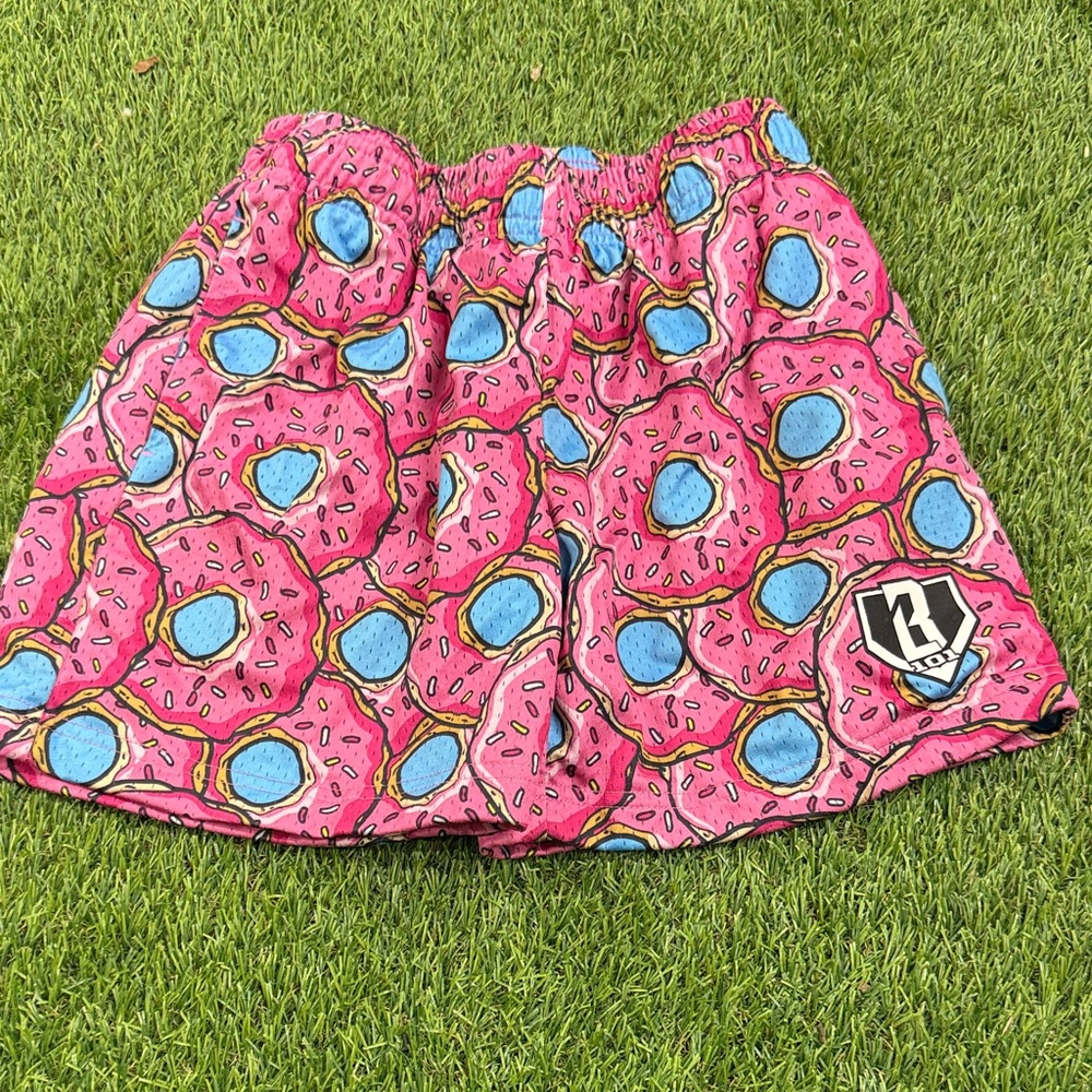 Donut Print Casual Shorts with Logo Patch